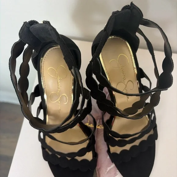 Jessica Simpson Centinoa Black Heels Women 5.5 Ankle Strap New Box 4”(B104)” - Picture 6 of 10